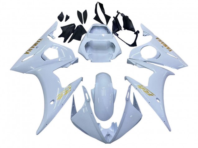 2005 Yamaha YZF 600 R6 Motorcycle Fairings - White Gold
