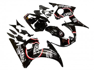 Wholesale 2005 Yamaha YZF 600 R6 Motorcycle Fairings - Glossy Black White Lucky Strike Motul