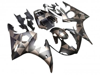 Wholesale 2005 Yamaha YZF 600 R6 Motorcycle Fairings - Matte Black Grey Geometric