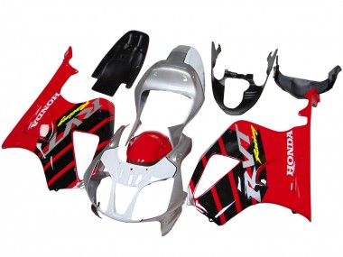 Wholesale 2000-2006 Honda VTR1000 Motorcycle Fairings - Silver Red Black Stripe Racing