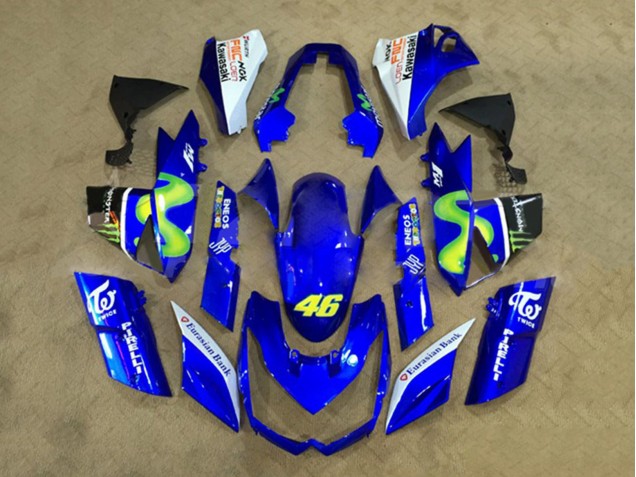 2010-2013 Kawasaki Z1000 Motorcycle Fairings - White Blue Yellow Monster