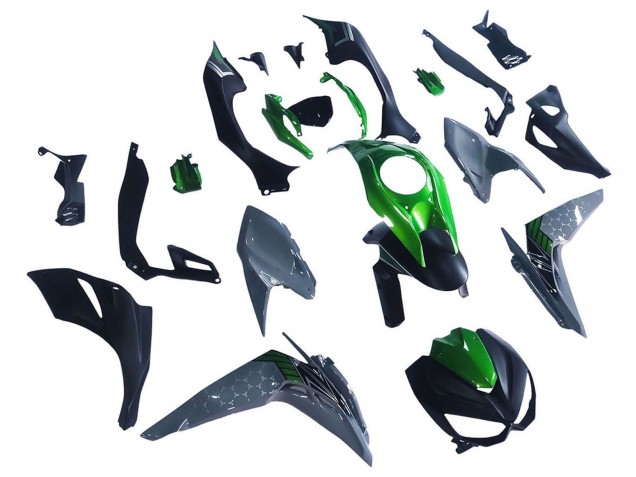 2014-2019 Kawasaki Z1000 Motorcycle Fairings - Black Green Grey