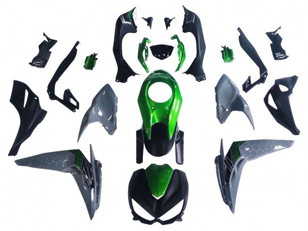 2014-2019 Kawasaki Z1000 Motorcycle Fairings - Black Green Grey