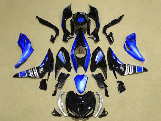 2014-2019 Kawasaki Z1000 Motorcycle Fairing - Blue Glossy Black