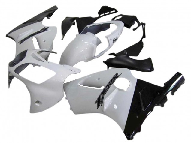 2000-2001 Kawasaki ZX12R Motorcycle Fairings - White Glossy Black