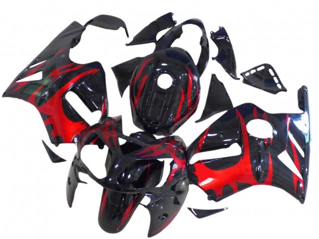 2000-2001 Kawasaki ZX12R Motorcycle Fairings - Glossy Black Red