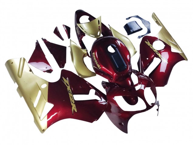 2000-2001 Kawasaki ZX12R Motorcycle Fairings - Red Gold