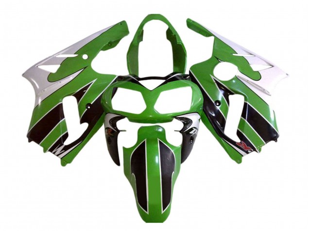 2002-2006 Kawasaki ZX12R Motorcycle Fairings - White Green Black