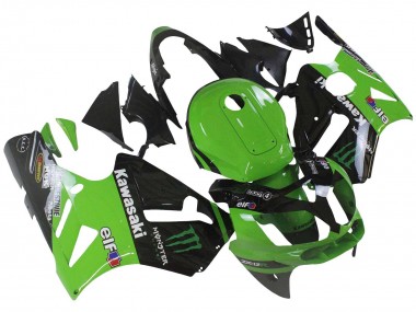Wholesale 2002-2006 Kawasaki ZX12R Motorcycle Fairing - Green Glossy Black Elf Touch4 Monster