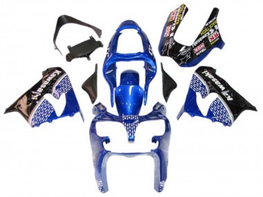 Wholesale 2000-2001 Kawasaki ZX9R Motorcycle Fairings - Blue White Glossy Black