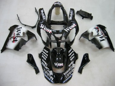 Wholesale 2000-2001 Kawasaki ZX9R Motorcycle Fairings - Glossy Black White West