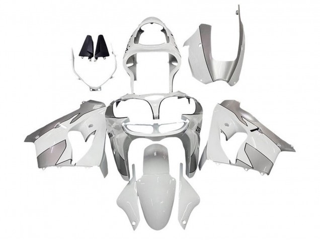 2002-2003 Kawasaki ZX9R Motorcycle Fairings - White Silver