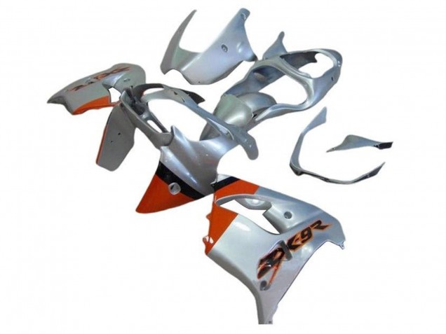 2002-2003 Kawasaki ZX9R Motorcycle Fairings - Silver Orange Black