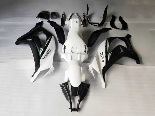 2016-2020 Kawasaki ZX10R Motorcycle Fairings - White Black Green Stripe