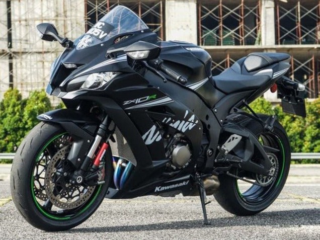 2016-2020 Kawasaki ZX10R Motorcycle Fairings - Matte Black White Green