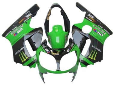 Wholesale 2000-2001 Kawasaki ZX12R Motorcycle Fairings - Green Black Yellow Elf Monster