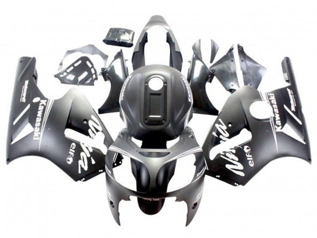 2000-2001 Kawasaki ZX12R Motorcycle Fairings - Matte Black White
