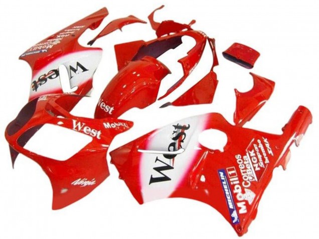 2002-2006 Kawasaki ZX12R Motorcycle Fairings - Red White West