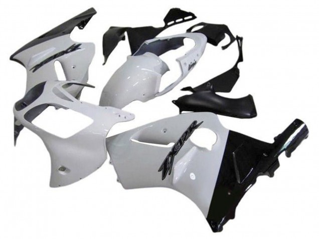 2002-2006 Kawasaki ZX12R Motorcycle Fairings - White Glossy Black