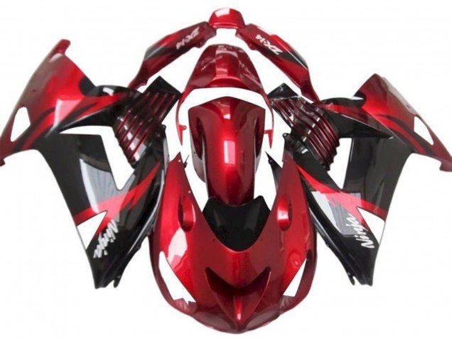 2012-2024 Kawasaki ZX14R ZZR1400 Motorcycle Fairings - Red Glossy Black White Ninja