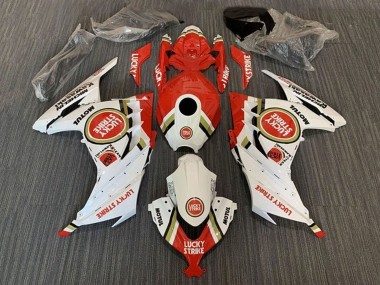 Wholesale 2013-2024 Kawasaki EX300 Motorcycle Fairings - White Red Lucky Strike