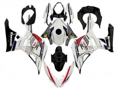 Wholesale 2018-2024 Kawasaki Ninja 400 Motorcycle Fairings - White Grey Yellow Red Black Stripe