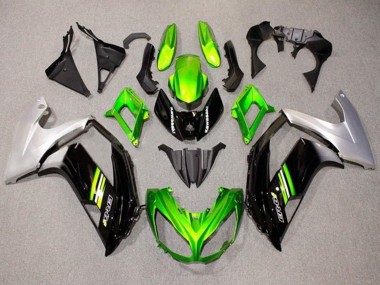 Wholesale 2012-2014 Kawasaki Ninja ER6F Motorcycle Fairings - Green Black Silver