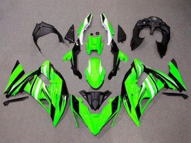 Wholesale 2017-2019 Kawasaki Ninja 650 EX650 Motorcycle Fairings - Green White Black Stripe