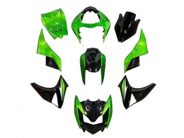 2007-2009 Kawasaki Z1000 Motorcycle Fairings - Green Glossy Black