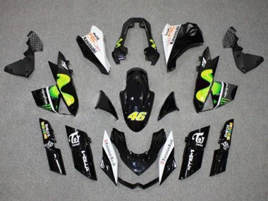 Wholesale 2010-2013 Kawasaki Z1000 Motorcycle Fairings - Glossy Black White Green MoviStar Monster