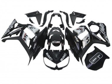 Wholesale 2010-2016 Kawasaki Z1000SX Motorcycle Fairings - Glossy Black White Mobil West