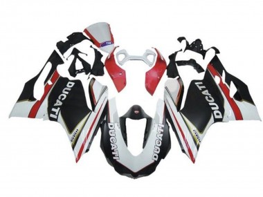 Wholesale 2011-2014 Ducati Panigale 1199 Motorcycle Fairings - White Red Matte Black