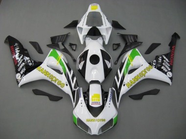 Wholesale 2006-2007 Honda CBR1000RR Motorcycle Fairings - White Green Yellow Glossy Black Hannspree