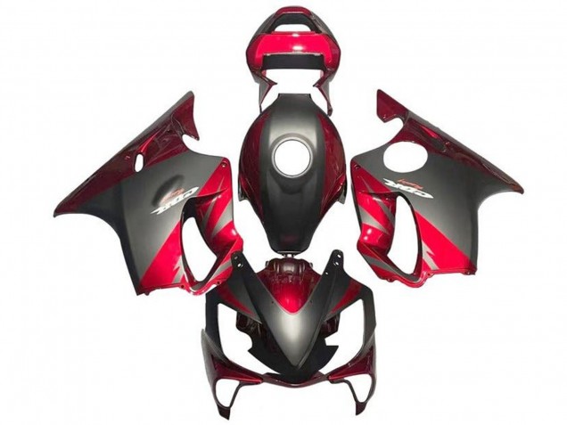 2001-2003 Honda CBR600 F4i Motorcycle Fairings - Red Matte Black