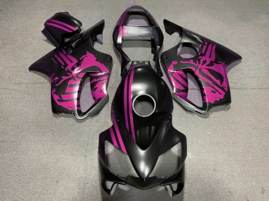 Wholesale 2001-2003 Honda CBR600 F4i Motorcycle Fairings - Pink Matte Black Skull