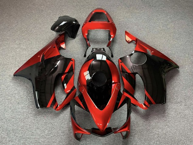 2001-2003 Honda CBR600 F4i Motorcycle Fairings - Red Glossy Black