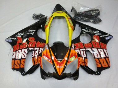 Wholesale 2004-2007 Honda CBR600 F4i Motorcycle Fairings - Yellow Orange Glossy Black Rossi