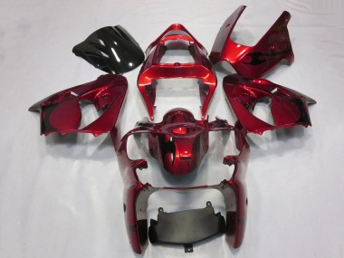Wholesale 2000-2002 Kawasaki ZX6R Motorcycle Fairings - Candy Red Black Tribal
