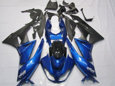 Wholesale 2007-2008 Kawasaki ZX6R Motorcycle Fairings - Blue Matte Black White