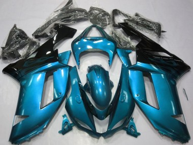 Wholesale 2007-2008 Kawasaki ZX6R Motorcycle Fairings - Light Blue Black