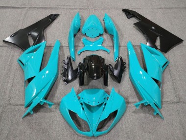 Wholesale 2007-2008 Kawasaki ZX6R Motorcycle Fairings - Turquoise Blue Black Matte Black