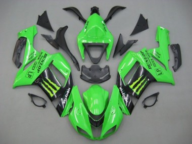 Wholesale 2007-2008 Kawasaki ZX6R Motorcycle Fairings - Green Black Monster Energy