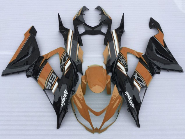 2013-2018 Kawasaki ZX6R Motorcycle Fairings - Orange Black White