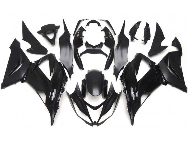 2013-2018 Kawasaki ZX6R Motorcycle Fairing Kits - Glossy Black Matte Black
