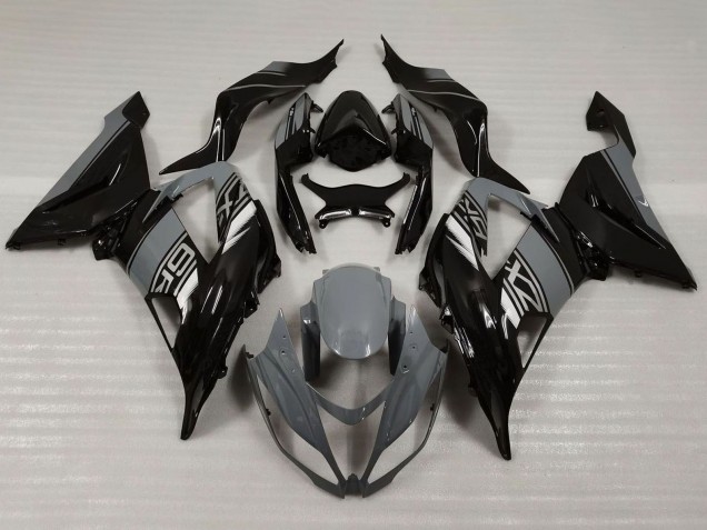 2013-2018 Kawasaki ZX6R Motorcycle Fairings - Nardo Grey Glossy Black