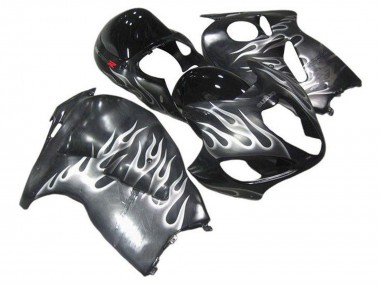 Wholesale 1996-2007 Suzuki GSXR 1300 Hayabusa Motorcycle Fairings - Grey Black White Flame