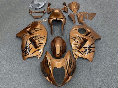Wholesale 1996-2007 Suzuki GSXR 1300 Hayabusa Motorcycle Fairings - Brown Bronze Black Flame