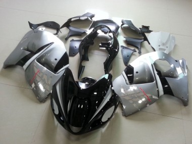 Wholesale 1996-2007 Suzuki GSXR 1300 Hayabusa Motorcycle Fairings - Glossy Black Silver Chrome