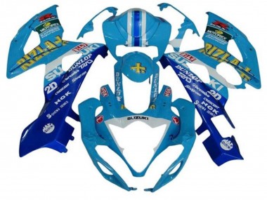 Wholesale 2005-2006 Suzuki GSXR 1000 Motorcycle Fairings - Blue White Stripe Rizla