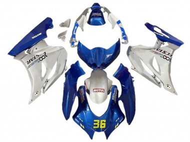 Wholesale 2017-2024 Suzuki GSXR1000 Motorcycle Fairings - Blue Silver Motul 36